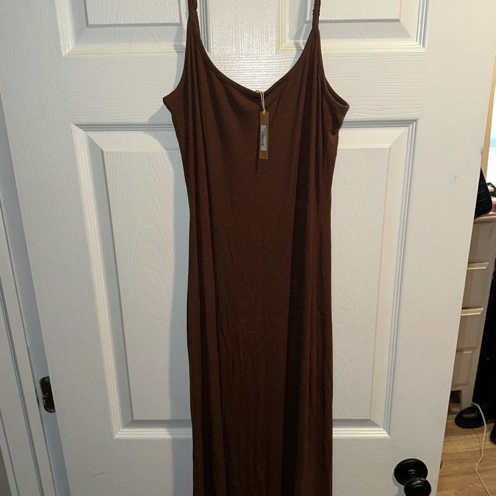 SKIMS Chocolate Brown Maxi Dress - Picture 2 of 6